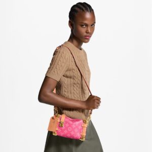 Alternative view of Louis Vuitton Side Trunk PM Shoulder Bag 7.5in/ 19cm Rose Ruban Monogram Origine Gold Hardware M27784