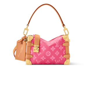 Louis Vuitton Side Trunk PM Shoulder Bag 7.5in/ 19cm Rose Ruban Monogram Origine Gold Hardware M27784