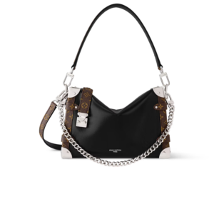 Louis Vuitton Side Trunk Vibe MM Shoulder Bag 9.3in/ 23.5cm Black Silver Hardware M15195