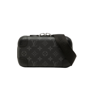 Louis Vuitton Smooth Horizon Clutch 8.3in/ 21cm Black Silver Hardware For Men