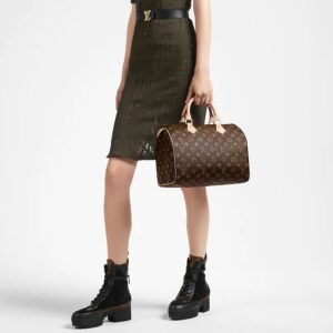 Alternative view of Louis Vuitton Speedy 30 Top Handle Bag 11.8in/ 30cm Brown Monogram Canvas Gold Hardware For Women M41108