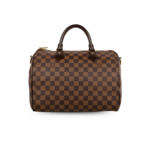 Louis Vuitton Speedy 30 Top Handle Bag 11.8in/ 30cm Brown Damier Ebene Canvas Gold Hardware For Women N41364
