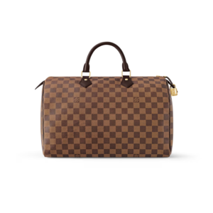 Louis Vuitton Speedy 35 Top Handle Bag 13.8in/ 35cm Brown Damier Ebene Canvas Gold Hardware For Women N41363