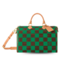 Louis Vuitton Speedy 40 Bandouliere Top Handle Bag 15.7 in/ 40cm Damier Pop Green Gold Hardware For Men N40579