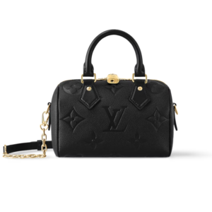 Louis Vuitton Speedy Bandouliere 20 Top Handle Bag 8.1in/ 20.5cm Black Monogram Empreinte Gold Hardware For Women M58953
