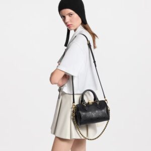 Alternative view of Louis Vuitton Speedy Bandouliere 20 Top Handle Bag 8.1in/ 20.5cm Boldly Black Monogram Ink Gold Hardware M3A079