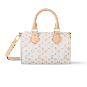 Louis Vuitton Speedy Bandouliere 20 Top Handle Bag 8.1in/ 20.5cm Mastic Cream Gold Hardware For Women M12747