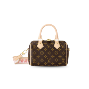 Louis Vuitton Speedy Bandouliere 20 Top Handle Bag 8.1in/ 20cm Monogram Canvas Brown Gold Hardware For Women M46594