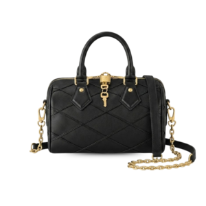 Louis Vuitton Speedy Bandouliere 20 Top Handle Bag 8in/ 20.5cm Black Gold Hardware For Women