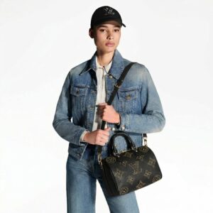 Alternative view of Louis Vuitton Speedy Bandouliere 25 Top Handle Bag 9.8 in/ 25 cm Black Gold Hardware For Women M46736