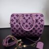 Louis Vuitton Speedy Bandouliere 25 Top Handle Bag 9.8in/ 25cm Purple Gold Hardware For Women - Image 3