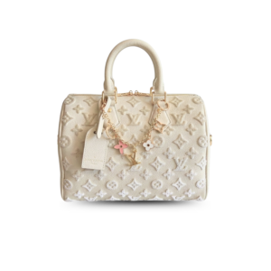 Louis Vuitton Speedy Bandouliere 25 Top Handle Bag 9.8in/ 25cm Cream Gold Hardware For Women