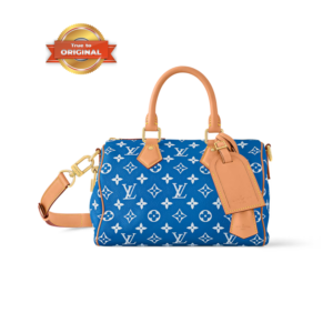 Louis Vuitton Speedy P9 Bandouliere 25 Top Handle Bag 9.8in 25cm Blue Gold Hardware For Men M24424
