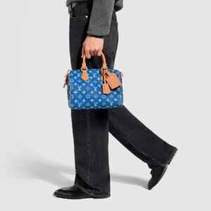 Alternative view of Louis Vuitton Speedy P9 Bandouliere 25 Top Handle Bag 9.8in 25cm Blue Gold Hardware For Men M24424