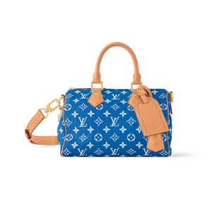 Louis Vuitton Speedy P9 Bandouliere 25 Top Handle Bag 9.8in/ 25cm Blue Gold Hardware For Men M24424