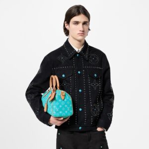 Alternative view of Louis Vuitton Speedy P9 Bandouliere 25 Top Handle Bag 9.8in/ 25cm Turquoise Gold Hardware For Men M11561