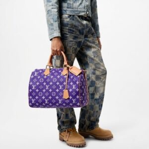 Alternative view of Louis Vuitton Speedy P9 Bandouliere 40 Top Handle Bag 15.7in/ 40cm Amethyste Gold Hardware For Men M11597