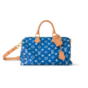 Louis Vuitton Speedy P9 Bandouliere 40 Top Handle Bag 15.7in/ 40cm Blue Gold Hardware For Men M24418