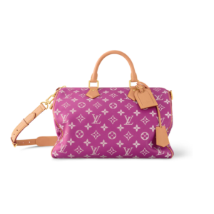 Louis Vuitton Speedy P9 Bandouliere 40 Top Handle Bag 15.7in/ 40cm Pink/ Purple Gold Hardware For Men M11563