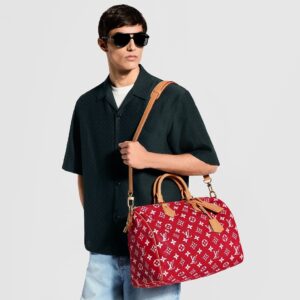 Alternative view of Louis Vuitton Speedy P9 Bandouliere 40 Top Handle Bag 15.7in/ 40cm Red Gold Hardware For Men M24420