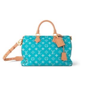 Louis Vuitton Speedy P9 Bandouliere 40 Top Handle Bag 15.7in/ 40cm Turquoise Gold Hardware For Men M11564