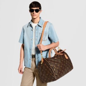 Alternative view of Louis Vuitton Speedy P9 Bandouliere 50 Top Handle Bag 19.7in/ 50cm Brown Monogram Gold Hardware For Men M46962