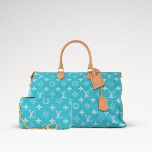 Alternative view of Louis Vuitton Speedy P9 Bandouliere 50 Top Handle Bag 19.7in/ 50cm Turquoise Gold Hardware For Men M11565