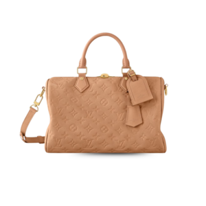 Louis Vuitton Speedy Soft 30 Top Handle Bag 11.8in/ 30cm Arizona Beige Monogram Empreinte Gold Hardware For Women M11323