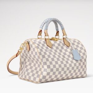 Alternative view of Louis Vuitton Speedy Soft 30 Top Handle Bag 11.8in/ 30cm Damier Azur Gold Hardware For Women N40908