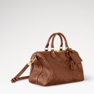 Alternative view of Louis Vuitton Speedy Soft 30 Top Handle Bag 11.8in/ 30cm Tan Monogram Empreinte Gold Hardware For Women M28662