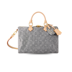 Louis Vuitton Speedy Soft 30 Top Handle Bag 11.8in/ 30cm Washed Gray Gold Hardware For Women M13344