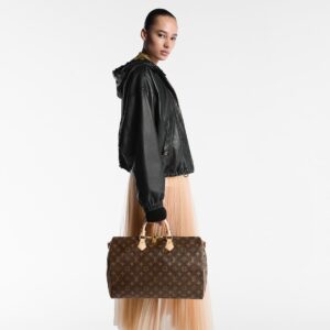Alternative view of Louis Vuitton Speedy Bandouliere 40 Top Handle Bag 15.7in/ 40cm Brown Monogram Gold Hardware For Women M46982