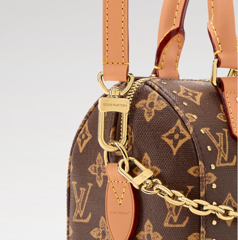 Louis Vuitton Speedy Trunk 20 Top Handle Bag 8.1in/ 20.5cm Ebene Monogram Origine Gold Hardware For Women M28102