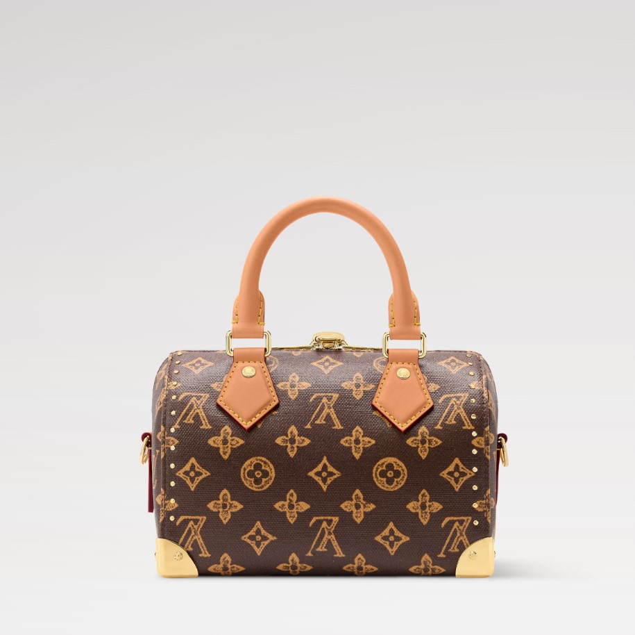 Louis Vuitton Speedy Trunk 20 Top Handle Bag 8.1in/ 20.5cm Ebene Monogram Origine Gold Hardware For Women M28102
