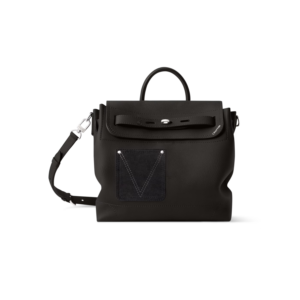 Louis Vuitton Steamer 30 Top Handle Bag 12.6in/ 32cm Black Silver Hardware For Men M27061
