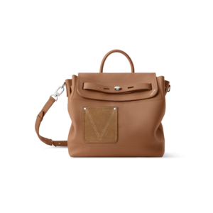 Louis Vuitton Steamer 30 Top Handle Bag 12.6in/ 32cm Tan Silver Hardware For Men M26758