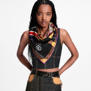 Alternative view of Louis Vuitton Strap And Trunk Square 90 Scarf Black For Women M97865
