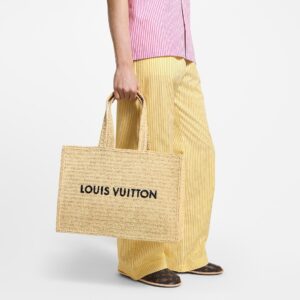 Alternative view of Louis Vuitton Summer Shopper MM Tote Bag 17.3in/ 44cm Natural Beige Raffia Gold Hardware M14458