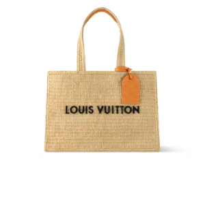 Louis Vuitton Summer Shopper MM Tote Bag 17.3in/ 44cm Natural Beige Raffia Gold Hardware M14458