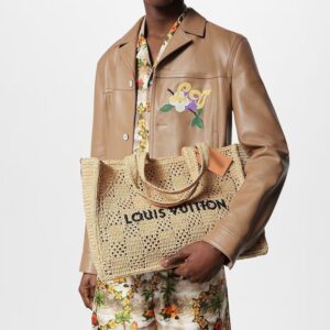 Alternative view of Louis Vuitton Summer Shopper MM Tote Bag 17.3in/ 44cm Natural Beige Raffia Gold Hardware M25008