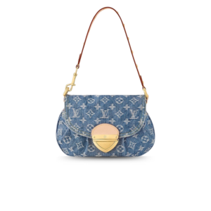 Louis Vuitton Sunset Shoulder Bag 10.6in/ 27cm Blue Denim Gold Hardware For Women M46829