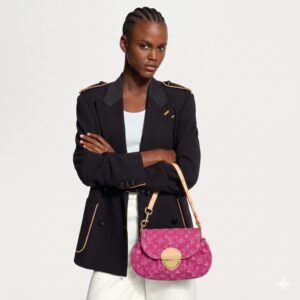 Alternative view of Louis Vuitton Sunset Shoulder Bag 10.6in/ 27cm Fuchsia Denim Gold Hardware For Women M28291