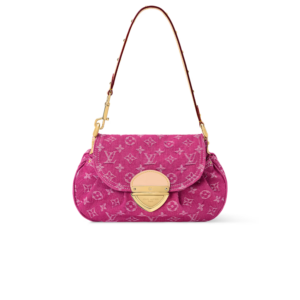 Louis Vuitton Sunset Shoulder Bag 10.6in/ 27cm Fuchsia Denim Gold Hardware For Women M28291