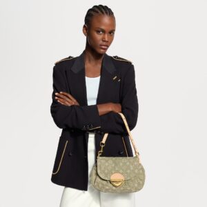Alternative view of Louis Vuitton Sunset Shoulder Bag 10.6in/ 27cm Khaki Denim Gold Hardware For Women M27210