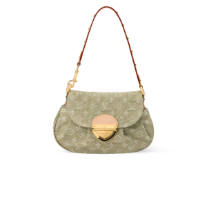 Louis Vuitton Sunset Shoulder Bag 10.6in/ 27cm Khaki Denim Gold Hardware For Women M27210