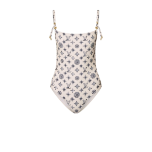 Louis Vuitton Tile Monogram One-Piece Swimsuit White For Women