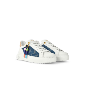Louis Vuitton Time Out Sneakers Blue Denim For Women 1AJP54
