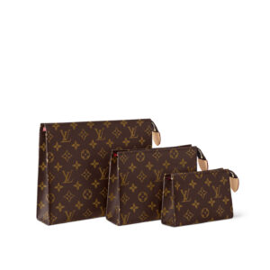 Alternative view of Louis Vuitton Trio Toilet Pouch 9.8in/ 25cm Brown Monogram Gold Hardware For Women M47195