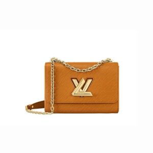 Louis Vuitton Twist MM Epi Gold Miel Brown For Women, Women’s Bags, Shoulder And Crossbody Bags 9.1in/23cm LV M59686