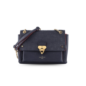 Louis Vuitton Vavin MM Shoulder Bag 9.8in/ 25cm Navy Blue Monogram Empreinte Gold Hardware For Women M43925